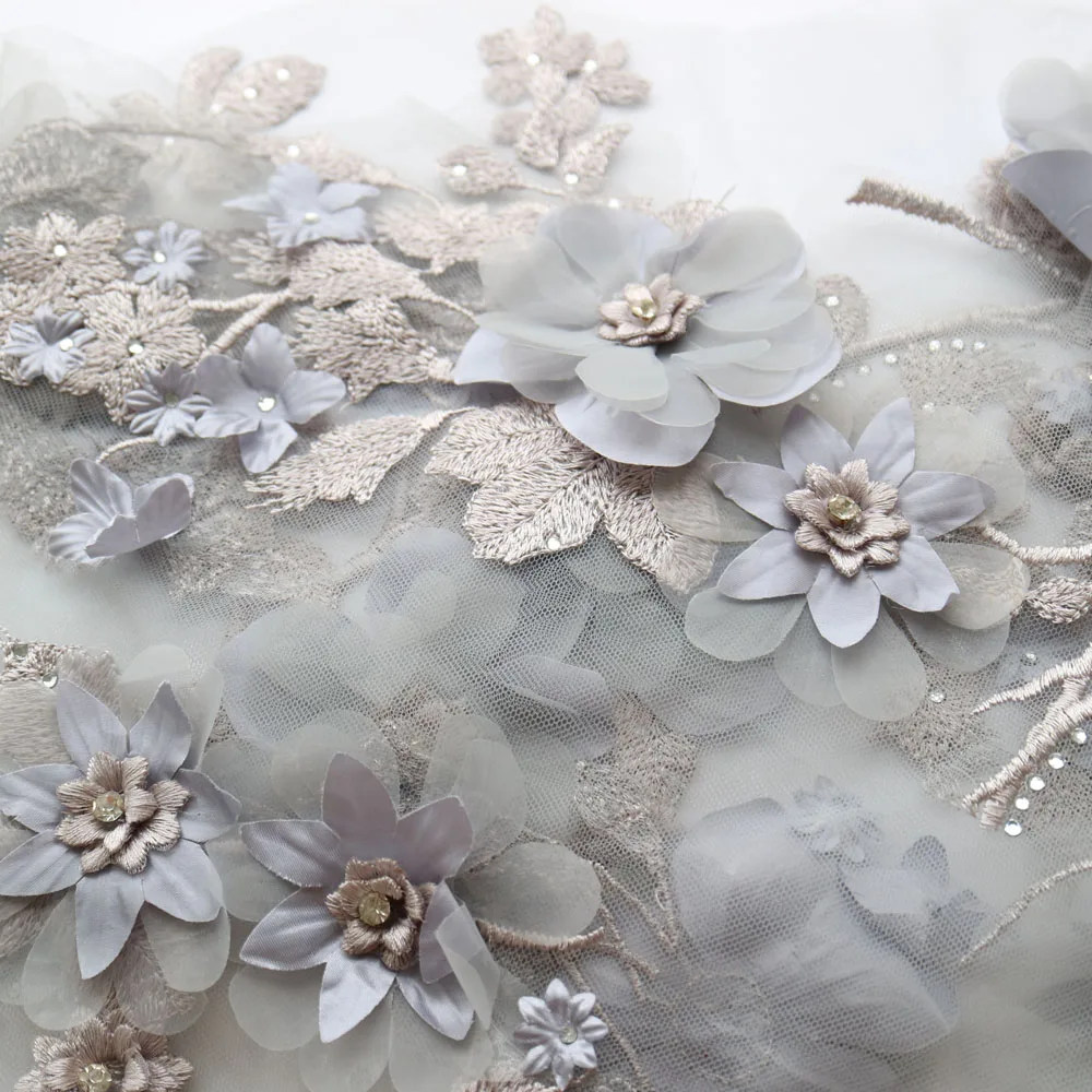 Macarons Perlen Spitze Applikation 3D Blumen Stickerei Motiv Pailletten Perlen Strass Nähen Patch Für Party Kleid Lyrical Dance Kostüm