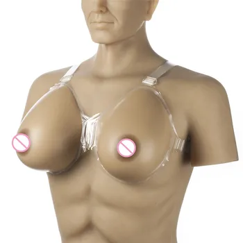 

2400g/pair Crossdresser Shemale Breast Forms Teardrop Fake Boobs Prostheses Ultra-Soft Silicone Breast Bra Needn't Adhesives