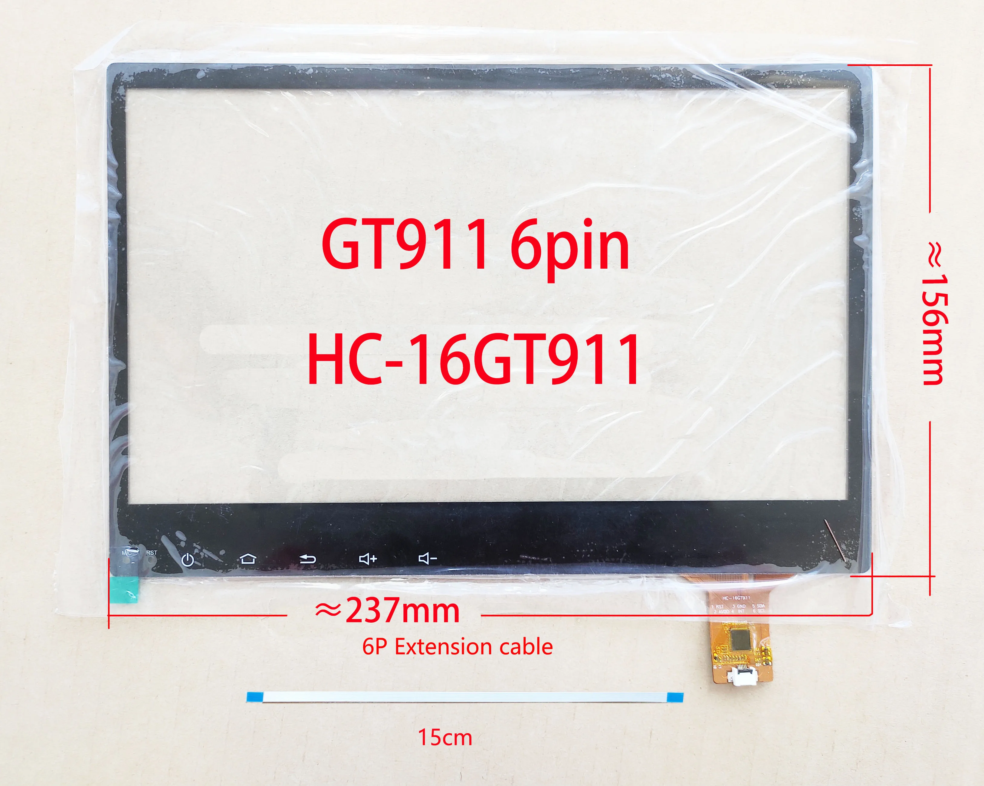 Digitalizador Capacitivo da Tela Táctil para Rádio k3 Crv Vios Gt928 10.2 239x156 mm 237x156 mm 240x156 mm Hc16gt911 Zp2007-101 - Imagem 2