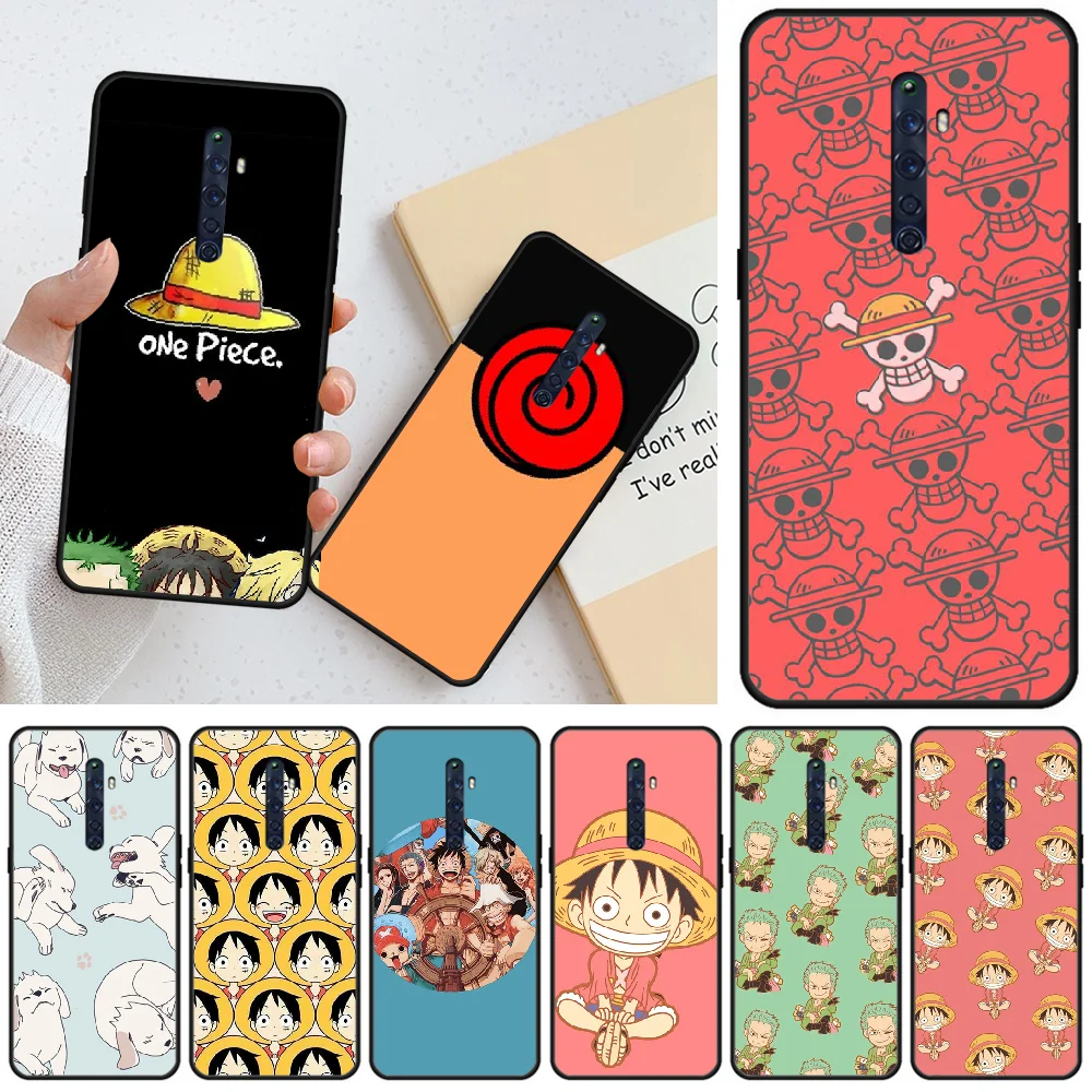 

Two-dimensional One Piece Naruto Black TPU Soft Rubber Phone Cover For OPPO RENO 2Z R15pro R17pro Realme 2 2pro 3 3pro 5 5pro C2