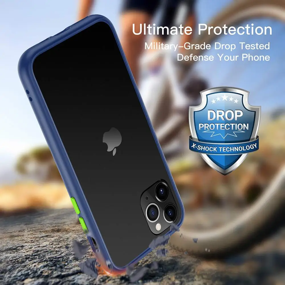 Новый двухцветный матовый чехол для iphone 11 PRO MAX xs mas/xr/6/7/8 plus ударопрочный тонкий