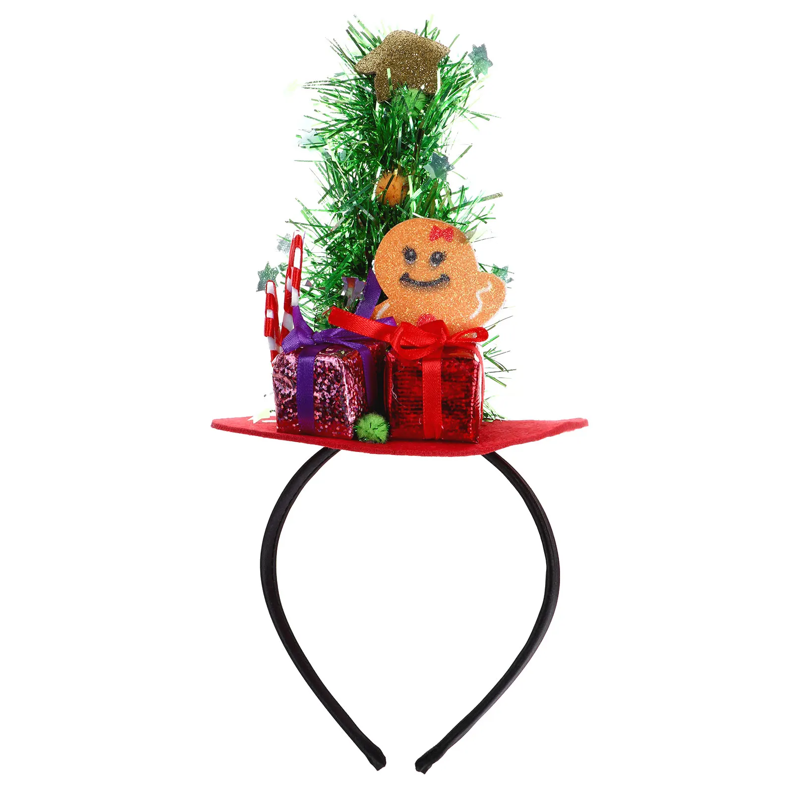 1Pcs Christmas Headband Hair Hoop Children Headwear with Santa Tree Candy Canes Gift Box for Decorations Cosplay Party | Тематическая