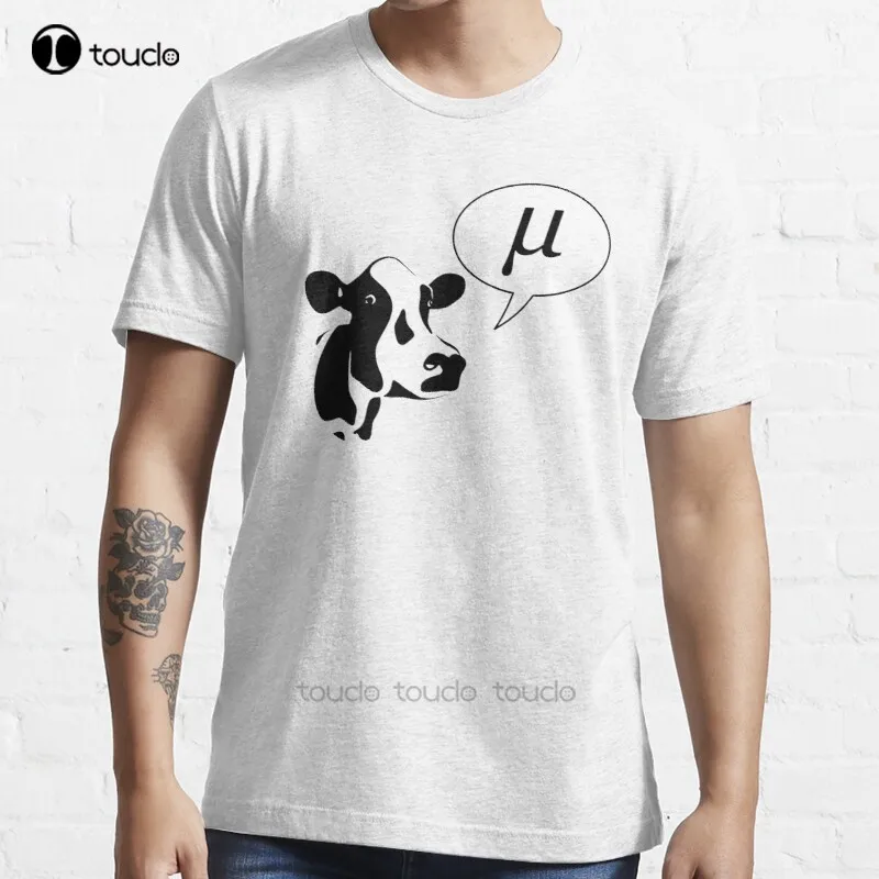 

New Scientific Cow Goes Mu T-Shirt Cotton Men Tee Shirt