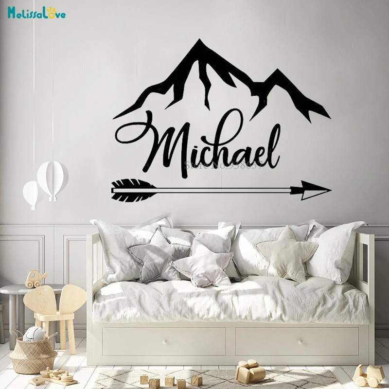 Personlized Name Wall Stickers For Kids Room Custom Name Wall Decal Removable 