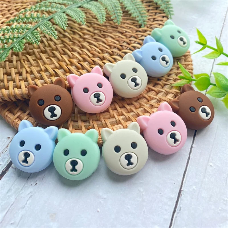 10pcs Mini bear Silicone Beads Baby Dummy Cartoon Pacifier Toy Accessories