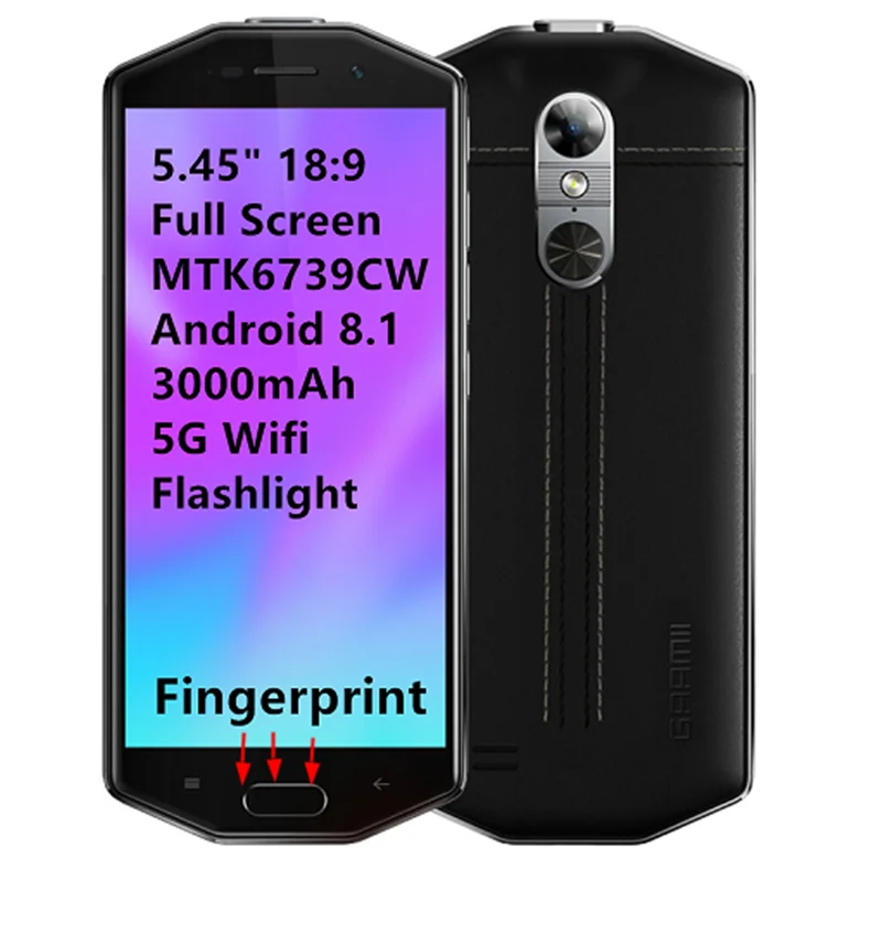 SANTIN-teléfono inteligente GAAMI 4G con Android 8,1, Pantalla Completa de 5,45 pulgadas 18:9, 5G, Wifi, huella dactilar, 3000mAh, 3GB de RAM, 32GB de ROM, FDD LTE