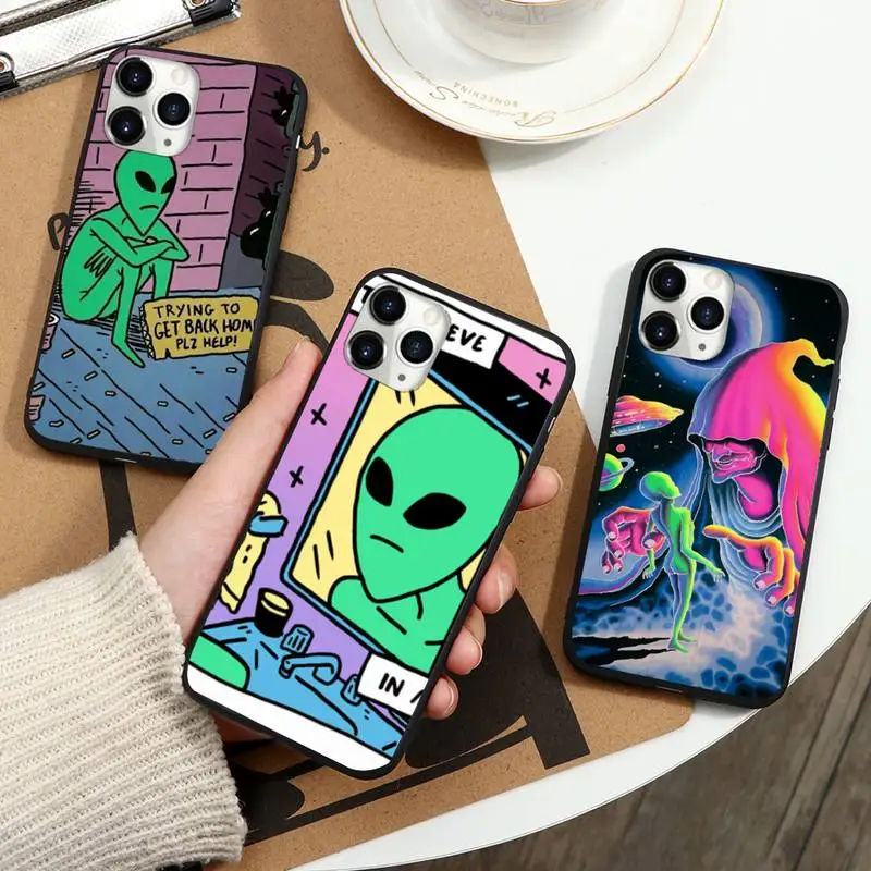 

Aesthetics Cartoon alien space Phone Case for iPhone 11 12 pro XS MAX 8 7 6 6S Plus X 2020 XR mini