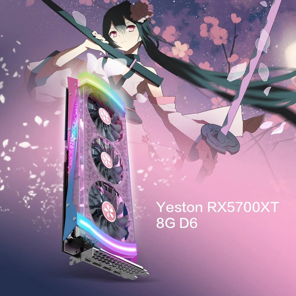

Yeston RX5700XT 8GD6 YA 1770/1905/2010MHz Video Game Graphics Card Core Base Game Power Cord 14GHz High Memory Frequency