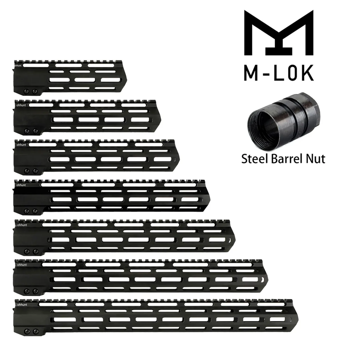 AR15 M-LOK Handguard 7 &quot9&quot 10 &quot12&quot 13 5 &quot15&quot 17 &quotPicatinny Rail Slim Style стальная гайка для