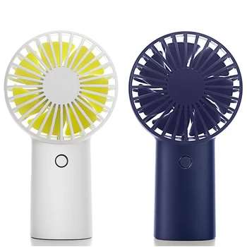 

2Pc 4000Mah Rechargeable Usb Handheld Mini Fan Silent Air Cooler Portable Desk Fans for Home White & Blue