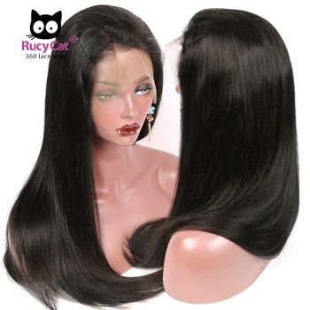 

RucyCat 360 Lace Frontal Wigs Pre-Plucked With Baby Hair Remy Hair Straight Lace Frontal Human Hair Wigs For Black Women