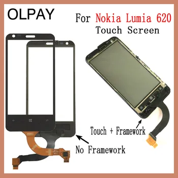 

3.8" inch Mobile Phone Touch Screen Digitizer For Nokia Lumia 620 N620 Touch Glass Sensor Replacement Parts 3M Glue Wipes