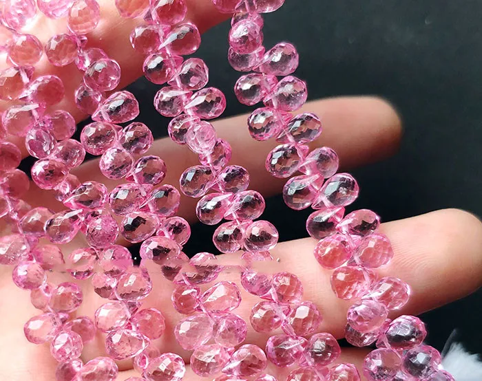 

TOPAZ drop faceted 7-8mm bluepurple /pink 20cm for DIY jewelry making loose beadsFPPJ wholesale nature gemstone