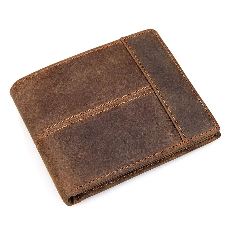 

J.m.d New Style Wallet Short Leather Wallet Retro First Layer Leather Wallet Joint Design Wallet 8145