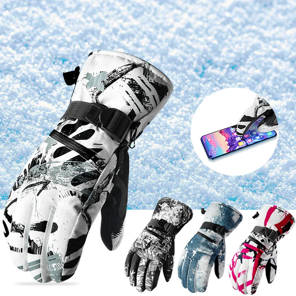 

Men Women Ski Gloves Touch Screen Fleece Winter Warm Snowboard Ultralight Waterproof Motorcycle Thermal Snow gloves