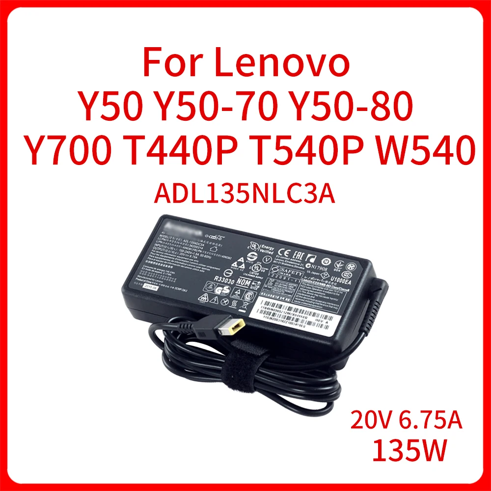 원래 ADL135NLC3A AC 어댑터 충전기 레노버 Y50 Y50 70 Y50 80 Y700 T440P T540P W540 ...