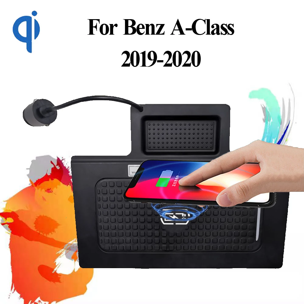 Беспроводное зарядное устройство 15 Вт Qi для Benz A-Class W177 W247 A180 A200 AMG A35L B-Class B200 GLA GLB CLA