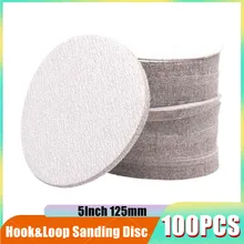 Disque de ponçage à revêtement blanc pour peinture murale, 100, pièces/boîte, 125MM, 60 à 1000 grains