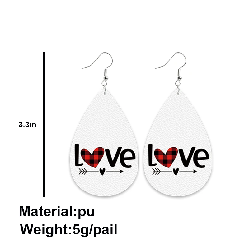 Valentine’s Day Hearts Faux Leather Earrings