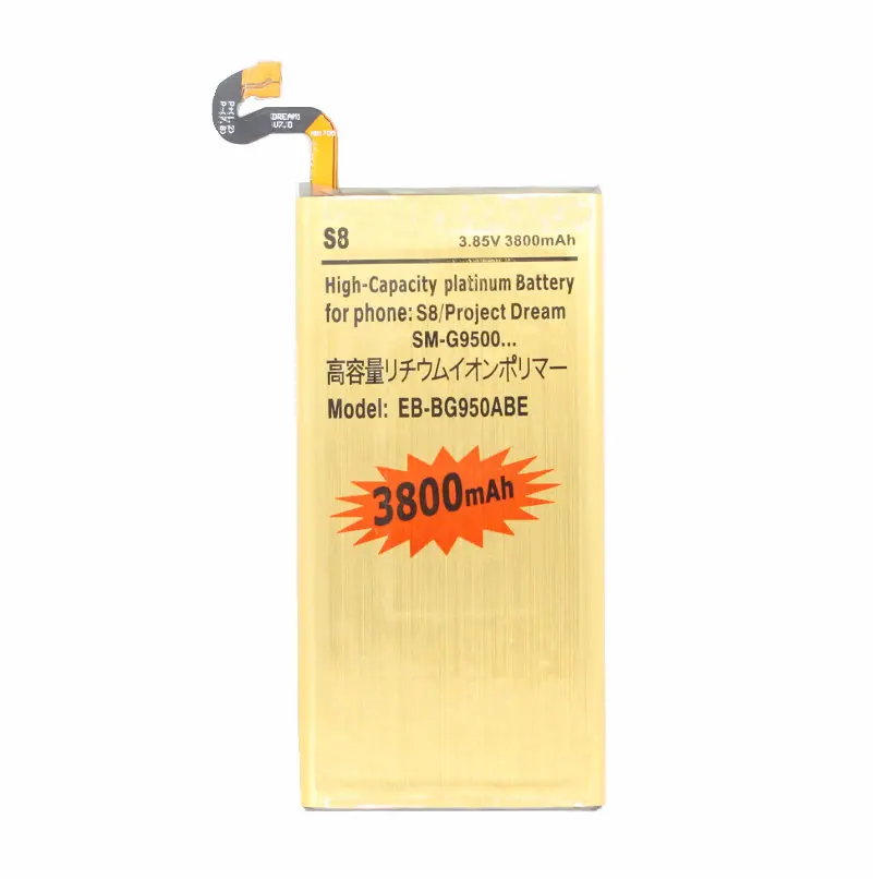 

5pcs /lot 3800mAh EB-BG950ABE Replacement Li-Polymer Gold Battery For Samsung Galaxy S8 G950 G950F G950A G950T G955S G950P