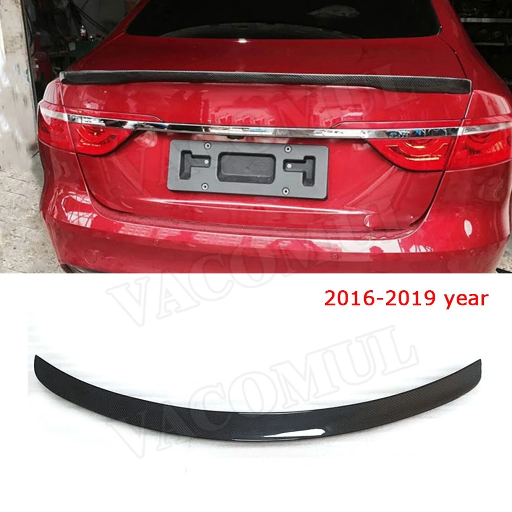 Carbon Fiber Rear Spoiler for Jaguar XF Sedan 4-Door 2009- Boot Trunk Trim Sticker Wings Car Styling - Цвет: 2016-2019 year