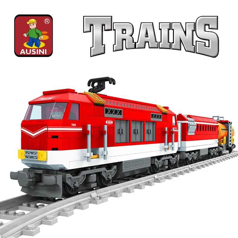 

AUSINI ausini Plastic Assembling Building Blocks 25807 Train Series Educational CHILDREN'S Toy 588 PCs