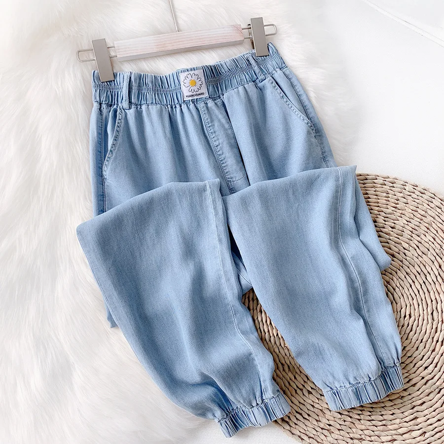 Jeans Woman High Waist Skinny Loose Thin Harlan Pants Tencel Loose Thin Ankle-Length Pants Jeans Women 2020