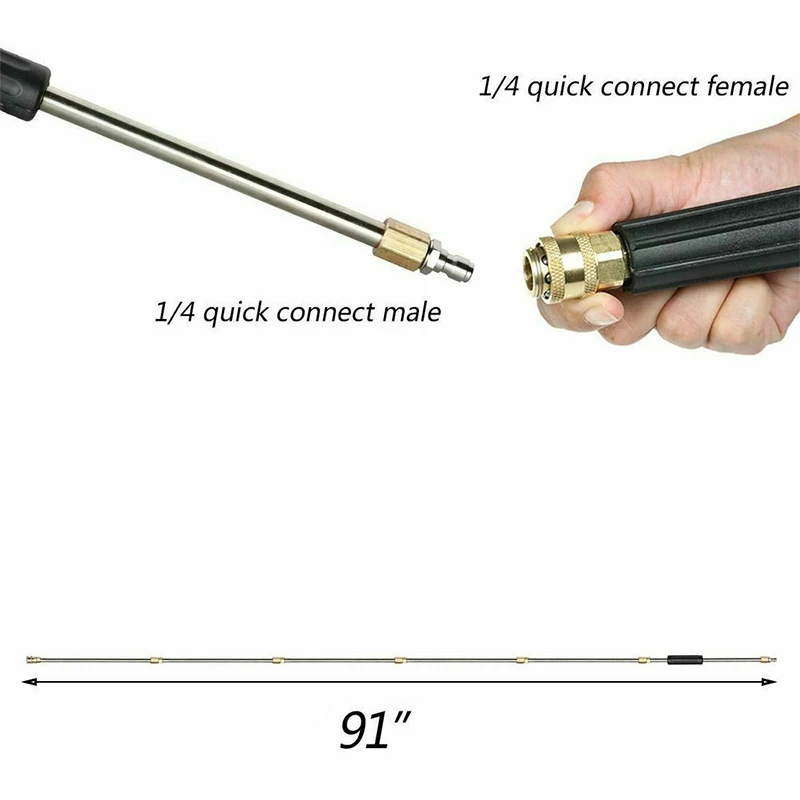

Pressure Washer Wand Extension Replacement Cleaning Lance 7.5-Feet 1/4 Inch Connect 4000 PSI _WK