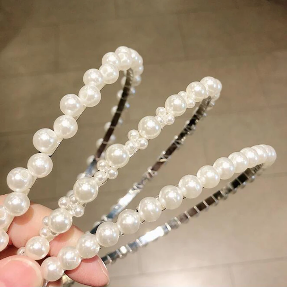 2020 New Women Elegant Full Pearls Hairbands Lady Headband Hair Hoops Holder Ornament Headwear Fashion Hair Accessories - Image 3