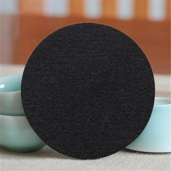 

2020 Newly 10PCS/set Personality Solid Black Thickening Insulation Absorbent Non-woven CoastersRestaurant Home Kitchen Coasters