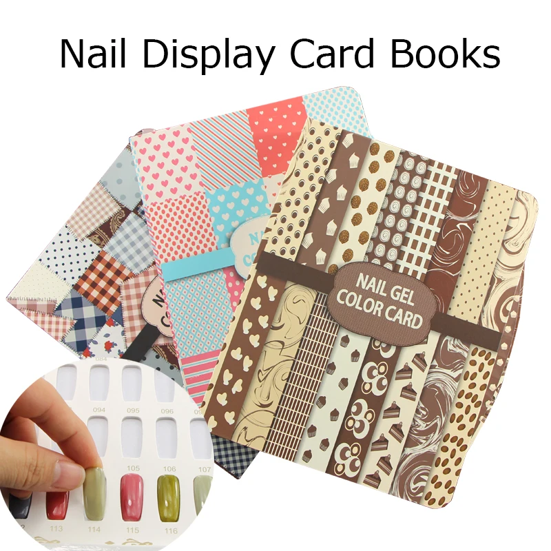

120 Colors Nail Tips Display Book DIY Nail Art Showing Shelf Gel Nail Polish Color Card Chart Nail Color Display Books