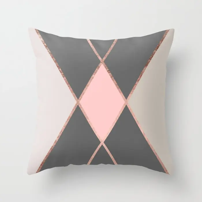 NEW Nordic Geometric Rose Pink Cushion Cases Creative Cute Pillows Case Sofa Bed Seats Cushions Home Decor Cogines Para El Sofa seat cushions Cushions