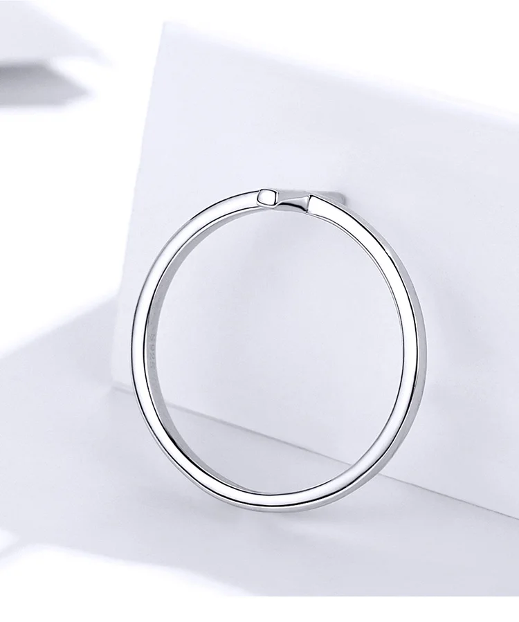 WOSTU New Arrival 925 Sterling Silver Cross Fashion Ring Finger For Women Lover Wedding Rings Genuine Luxury Jewelry BKR562