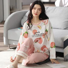2021 new product autumn and winter high-quality cotton pajamas women's casual and comfortable home wear ladies pajamas set