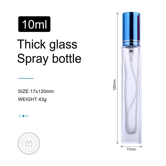 20 Teile/los 10ml Dicken Glas Parfüm Flasche Platz Hohe Qualität  Nachfüllbar Form Parfüm Spray Flasche - AliExpress