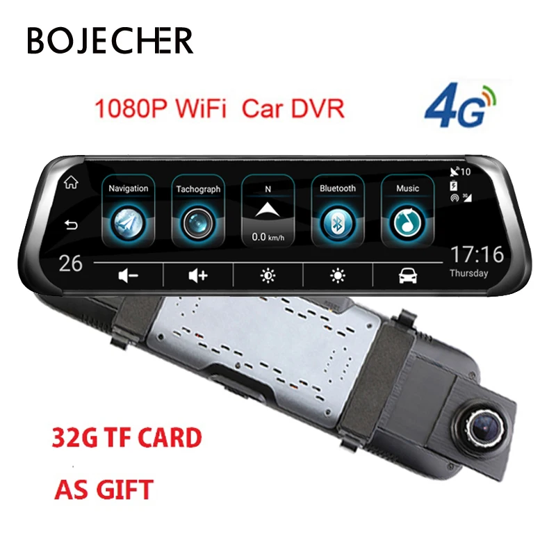 Автомобильный видеорегистратор с двумя объективами HD 1080P WIFI ADAS GPS навигация