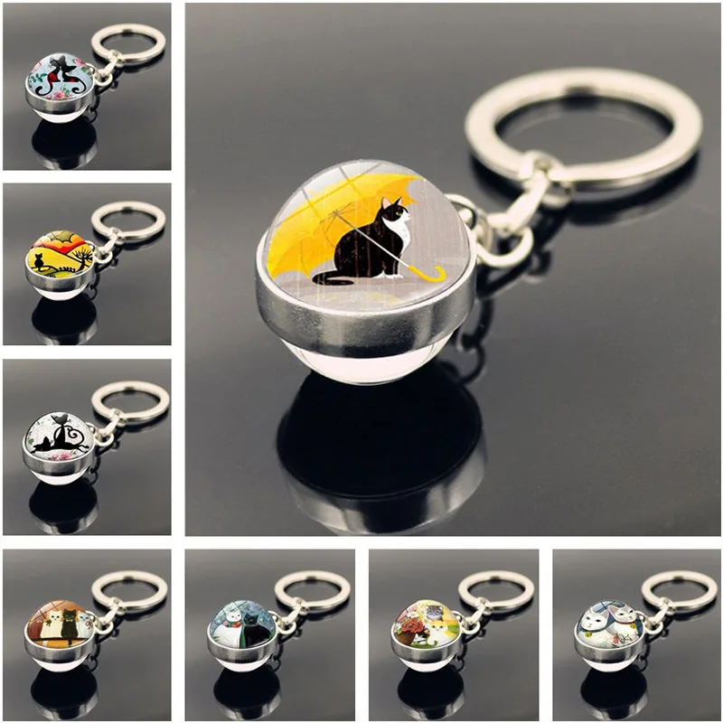 Брелок для ключей с изображением животных двусторонний автомобильный