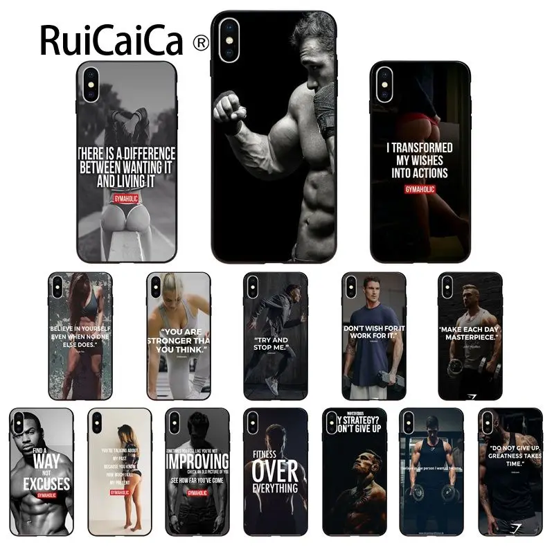 Ruicaica Фитнес Бодибилдинг мотивация мужчины девушки ТПУ чехол для телефона iPhone X XS