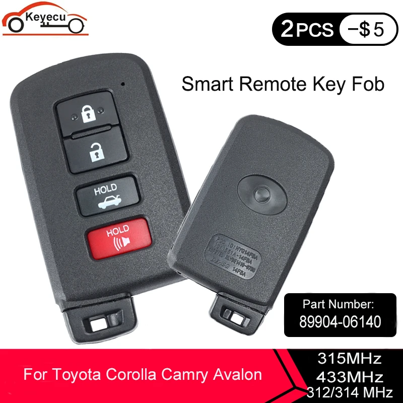 KEYECU OEM умный дистанционный ключ 8A чип 4B для Toyota Corolla Camry Avalon 2013-2018 P/N: 89904-06140 FCC: HYQ14FBA G