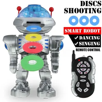 

Remote Control Walking Talking Shoots Discs Kids Children Funny Educational Toy RC Robot Multifunctional Singing Interactive