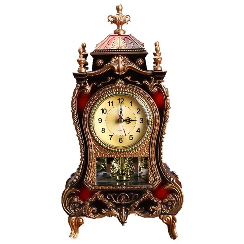 

Creative Alarm clock Vintage clock Classic clock Imperial desk cabinet decoration sit pendulum clock for TV room living room