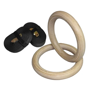 

1PC Gymnastic Ring Wooden Fitness Ring Set Kit for Bodyweight Training Workouts Cross-Training