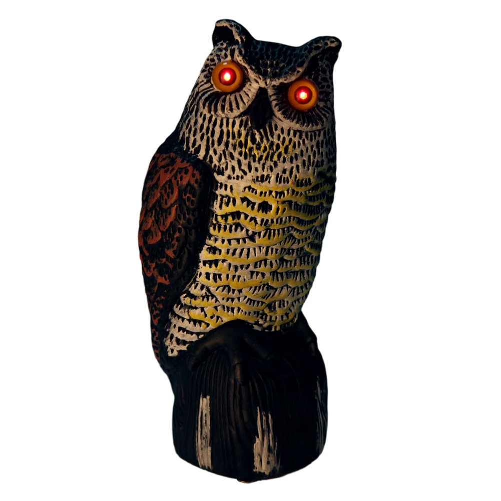 

Simulation Solar Power OWL To Scare Birds Scarecrow Fake Horned Owl Decoy Panel Blink Vocal Pest Repellent Ornament Garden Tools
