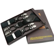 Мужские y-образные твердые или подтяжки в горошек Нескользящие 6 зажимов эластичные регулируемые подтяжки