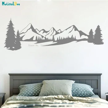 

Simple Design Large Size Mountains Trees Wall Decals Exquisite Home Décor Vinyl Window Cool Poster Self-adhesive Bedside YT4529