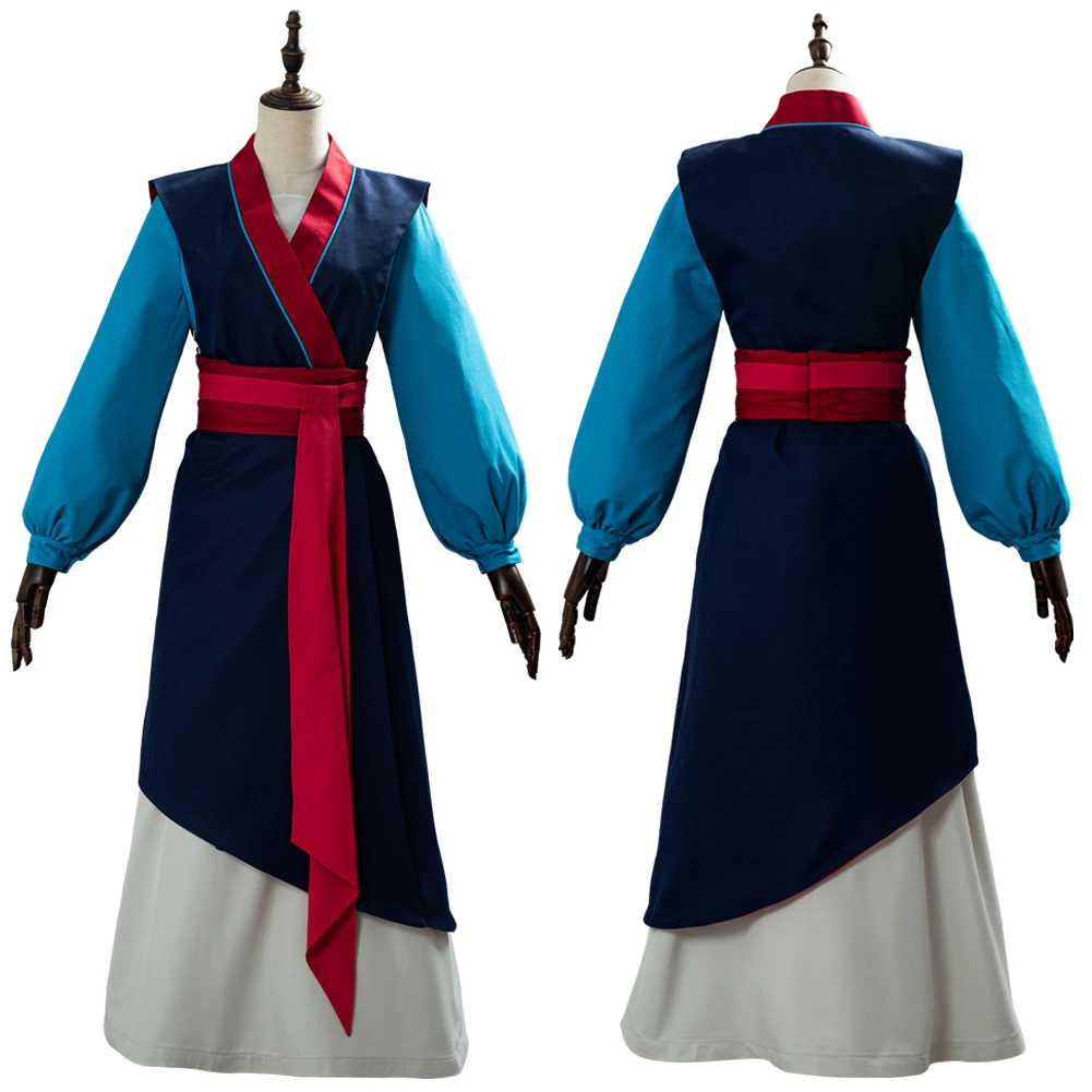 arena Skalk Complaciente Mulan Disfraz de princesa Hua Mulan para adultos, vestido de fantasía azul  chino Han Fu, traje de Halloween|Disfraces de películas y TV| - AliExpress