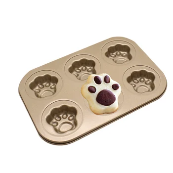 

2pcs/set 6 Holes Restaurant For Baking Kitchen Tools Cake Mold Durable Carbon Steel Non Stick Home DIY Easy Clean Pan