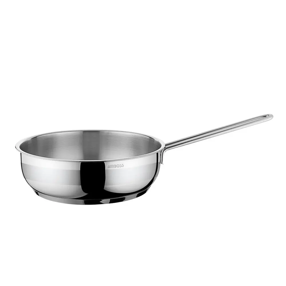 

Amboss Saphire Frying Pan, Steel Holding Handle, 24 cm, Stainless Steel, 2 years guaranteed, for all oven types