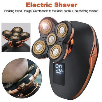

Face Care LCD Display Rotary Razor USB Rechargeable Home Head Grooming Fast Charging Beard Trimmer Electric Shaver For Bald Men