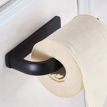 

Toilet Black Oil Rubbed Bronze Finish Half Open Toilet Roll Paper Rail Holder Wall Mounted Convenient Toilet Tissue Single Rail